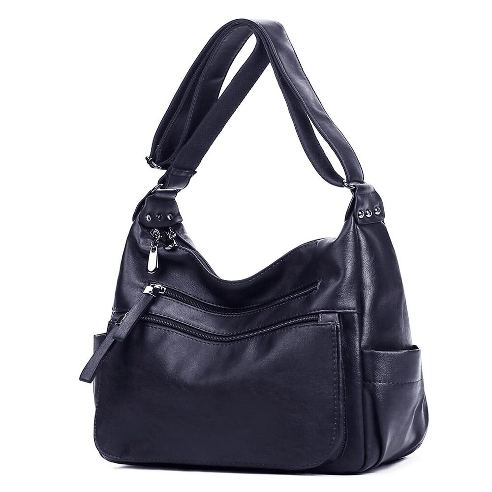 9877 Blue Hobo Bag 11.8* 5.9 * 9.8 Inches PU Leather 15L Capacity